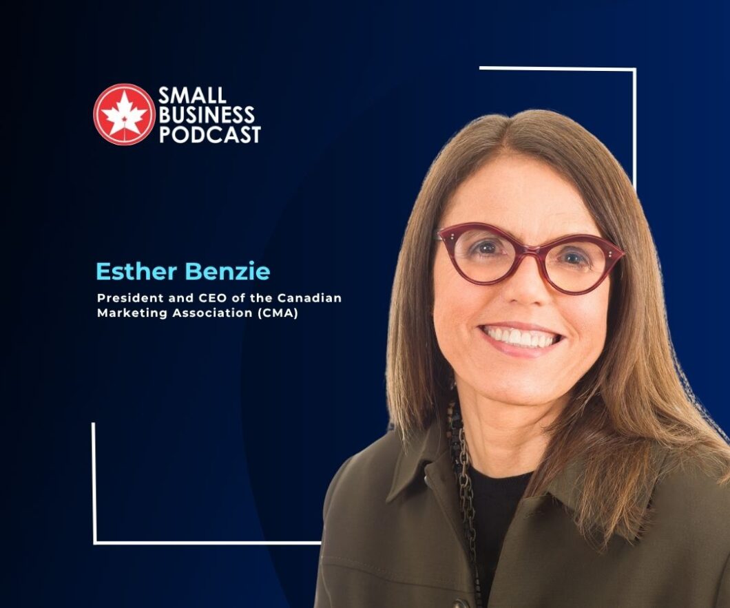 Portrait of Esther Benzie, President and CEO of the Canadian Marketing Association, for the Small Business Podcast feature.