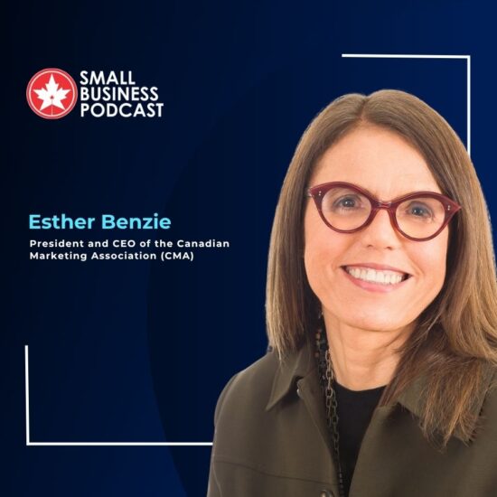 Portrait of Esther Benzie, President and CEO of the Canadian Marketing Association, for the Small Business Podcast feature.